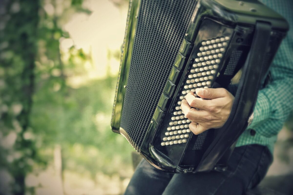 A harmonica resting on a table